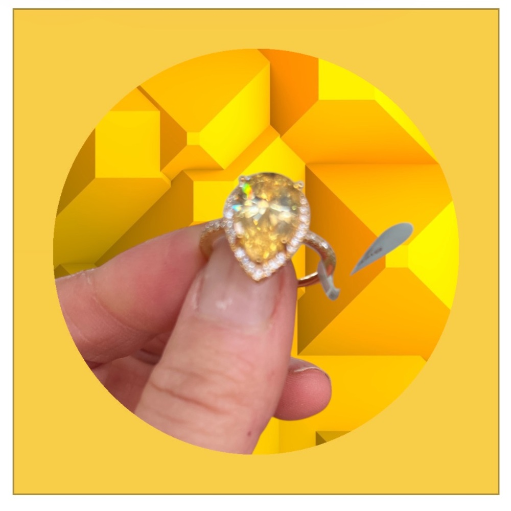 Source Unknown Yellow Teardrop Ring